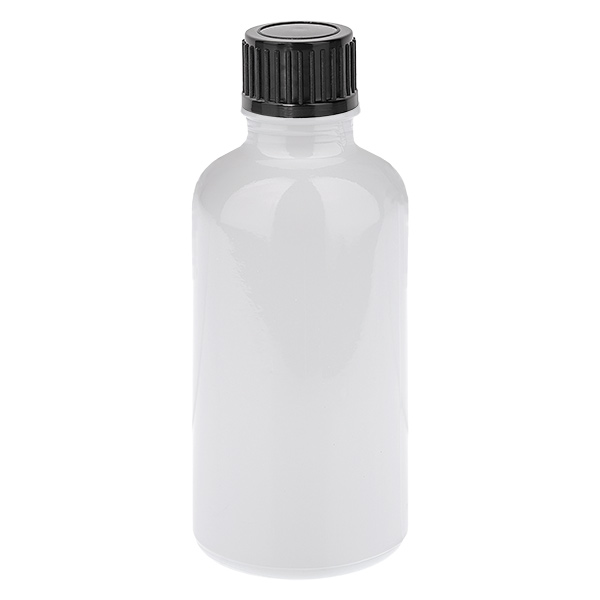 Frasco de 50 ml com tampa de rosca de 11 mm preta padrão WhiteLine UT18/50 Frasco de 50 ml com tampa de rosca de 11 mm preta padrão WhiteLine UT18/50