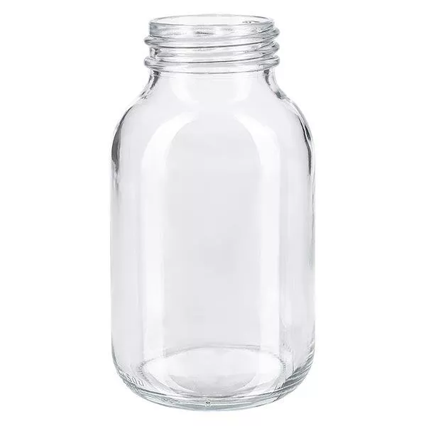 Frasco de vidro transparente com gargalo largo de 500 ml Frasco de vidro transparente com gargalo largo de 500 ml