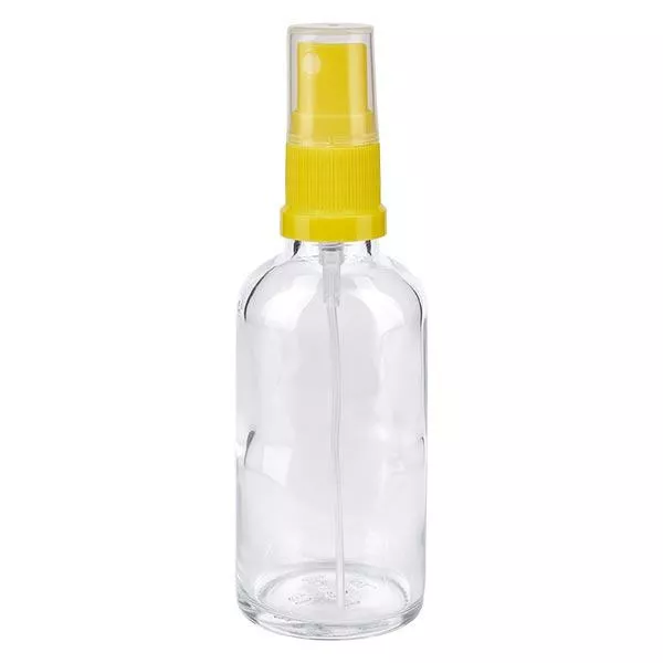 Frasco de farmácia transparente 50ml spray top amarelo Frasco de farmácia transparente 50ml spray top amarelo