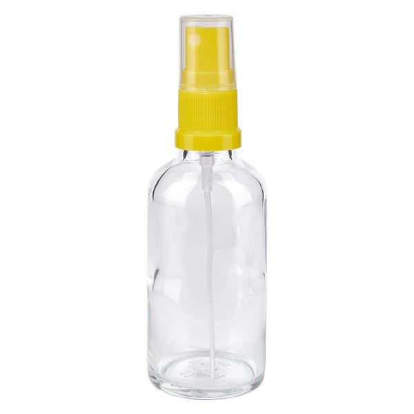 Frasco de farmácia transparente 50ml spray top amarelo