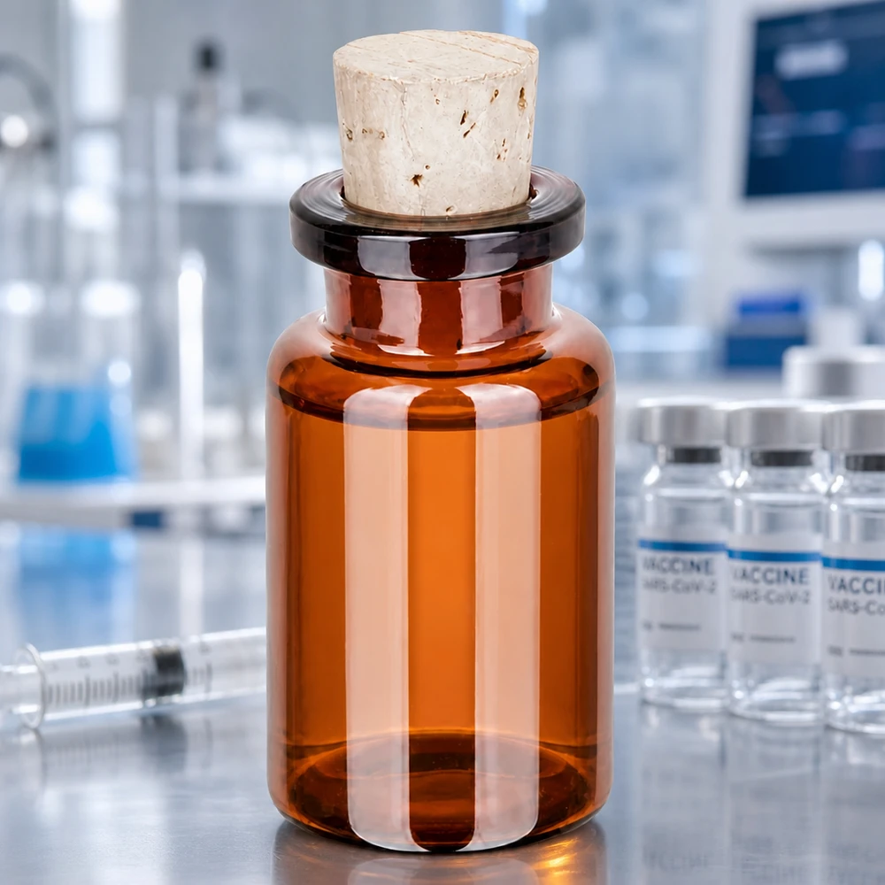 Frasco de vidro âmbar 10ml com rolha 11/14mm Dunkle Vorratsflasche Braunglas 10ml Korkstopfen 11/14mm für Aromatherapie
