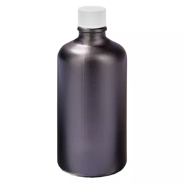 Frasco de 100ml com tampa de rosca de 11mm branco standard BlackLine UT18/100 Frasco de 100ml com tampa de rosca de 11mm branco standard BlackLine UT18/100