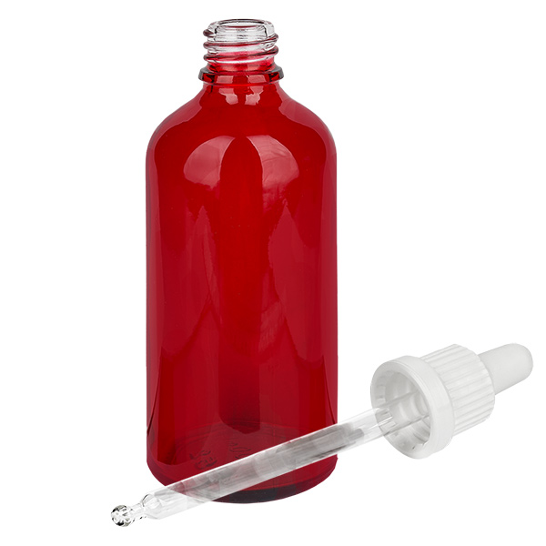 Frasco pipeta de 100 ml branco com fecho inviolável RedLine UT18/100 Frasco pipeta de 100 ml branco com fecho inviolável RedLine UT18/100