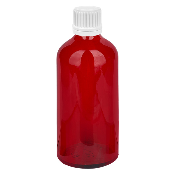 Frasco conta-gotas de 100ml com tampa inviolável branca de 0,7mm RedLine UT18/100