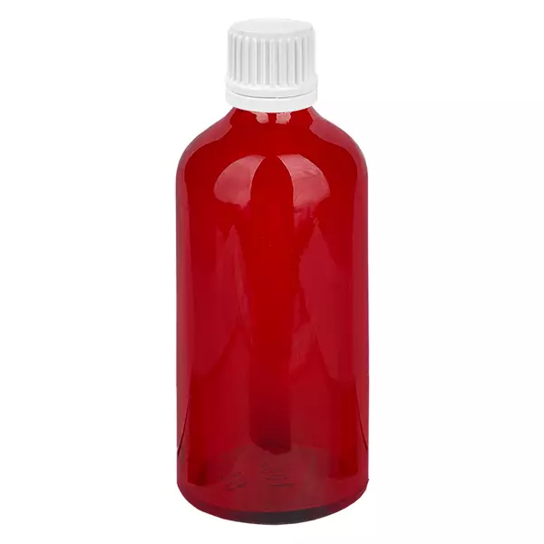 Frasco conta-gotas de 100ml com tampa inviolável branca de 0,7mm RedLine UT18/100 Frasco conta-gotas de 100ml com tampa inviolável branca de 0,7mm RedLine UT18/100