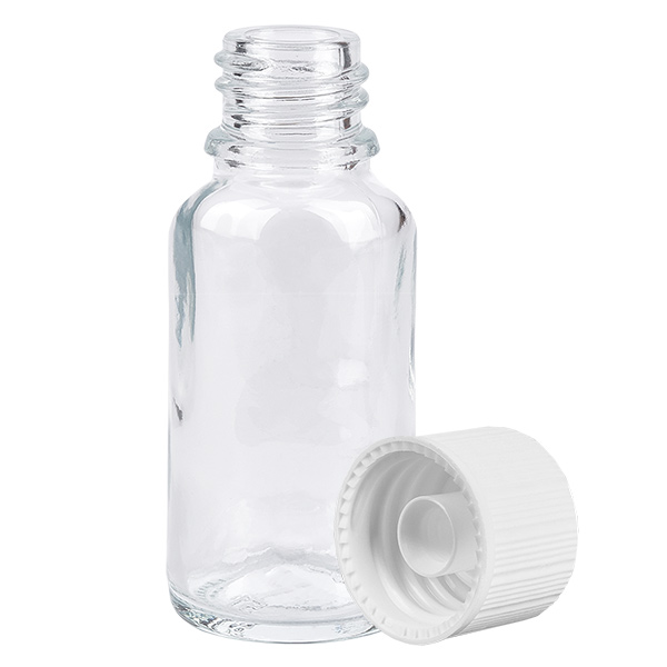 Frasco de 20ml com tampa de rosca de 6mm preta standard ClearLine UT18/20 Frasco de 20ml com tampa de rosca de 6mm preta standard ClearLine UT18/20