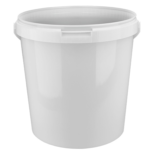 Balde de plástico em polipropileno branco 10,7L sem tampa