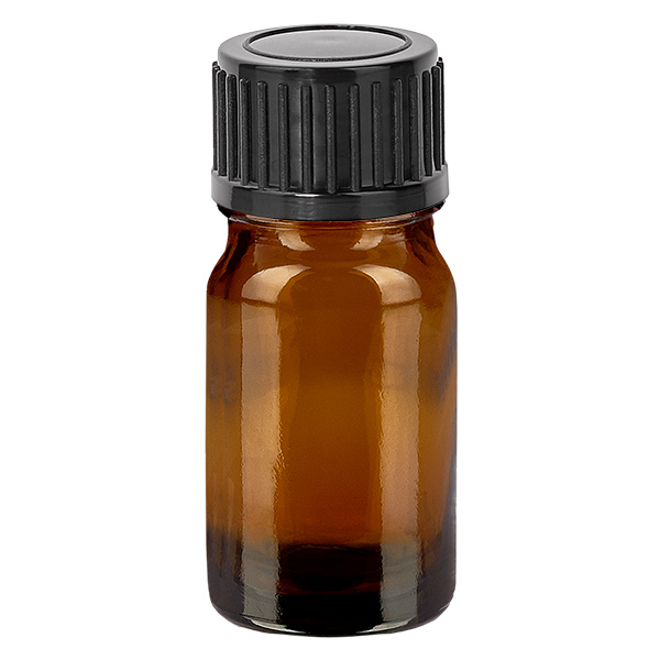 Frasco de 5ml com tampa de rosca de 11mm preta standard BrownLine UT18/5