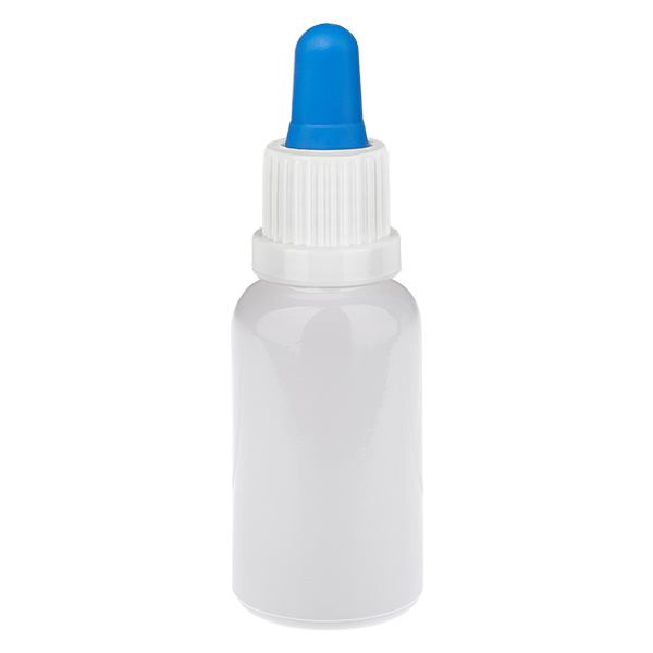 Frasco pipeta de 20 ml branco/azul com tampa inviolável WhiteLine UT18/20