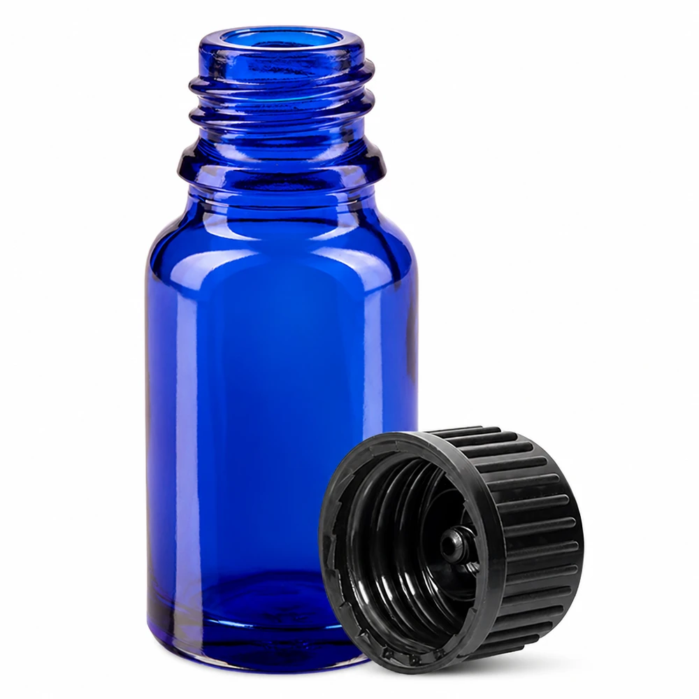 Frasco de 10ml 11mm com tampa de rosca preta padrão BlueLine UT18/10