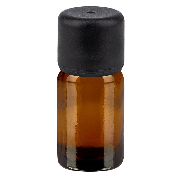 Frasco de 5 ml com tampa de rosca de 6 mm preta Standard BrownLine UT18/5