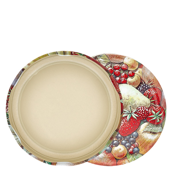 Tampa BasicSeal de 82 mm com decoração de fruta (TO82) UNiTWIST Tampa BasicSeal de 82 mm com decoração de fruta (TO82) UNiTWIST