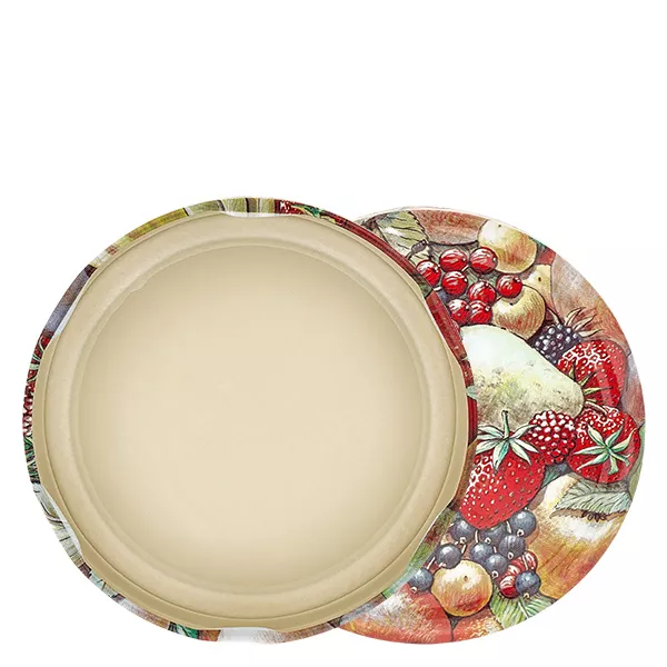 Tampa BasicSeal de 82 mm com decoração de fruta (TO82) UNiTWIST Tampa BasicSeal de 82 mm com decoração de fruta (TO82) UNiTWIST