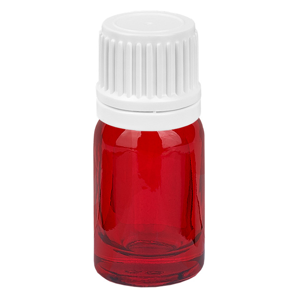 Frasco conta-gotas de 5 ml com tampa inviolável branca de 0,7 mm RedLine UT18/5