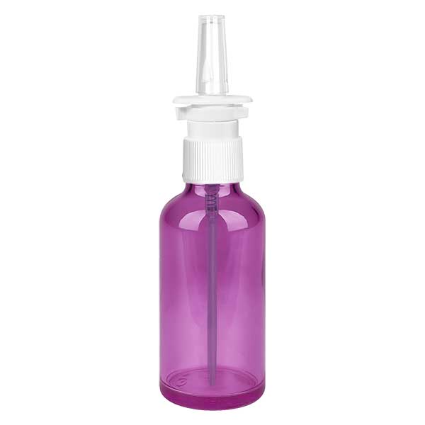 Frasco de spray nasal de 50 ml branco/transparente padrão PurpleLine. UT18/50