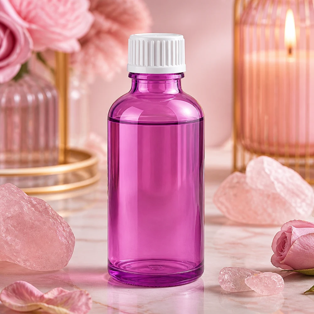 Frasco conta-gotas de 50ml 0,9mm branco padrão PurpleLine. UT18/50 Frasco conta-gotas de 50 ml com abertura de 0,9 mm em roxo para uma dosagem precisa