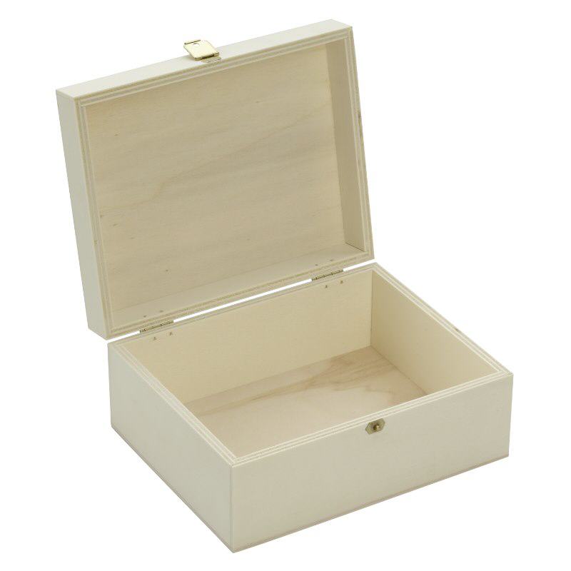 Caixa de madeira com tampa articulada 17x14x8cm Caixa de madeira com tampa articulada 17x14x8cm