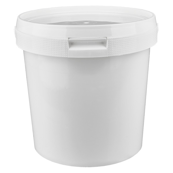 Balde 2,5L em plástico polipropileno branco com tampa Balde 2,5L em plástico polipropileno branco com tampa