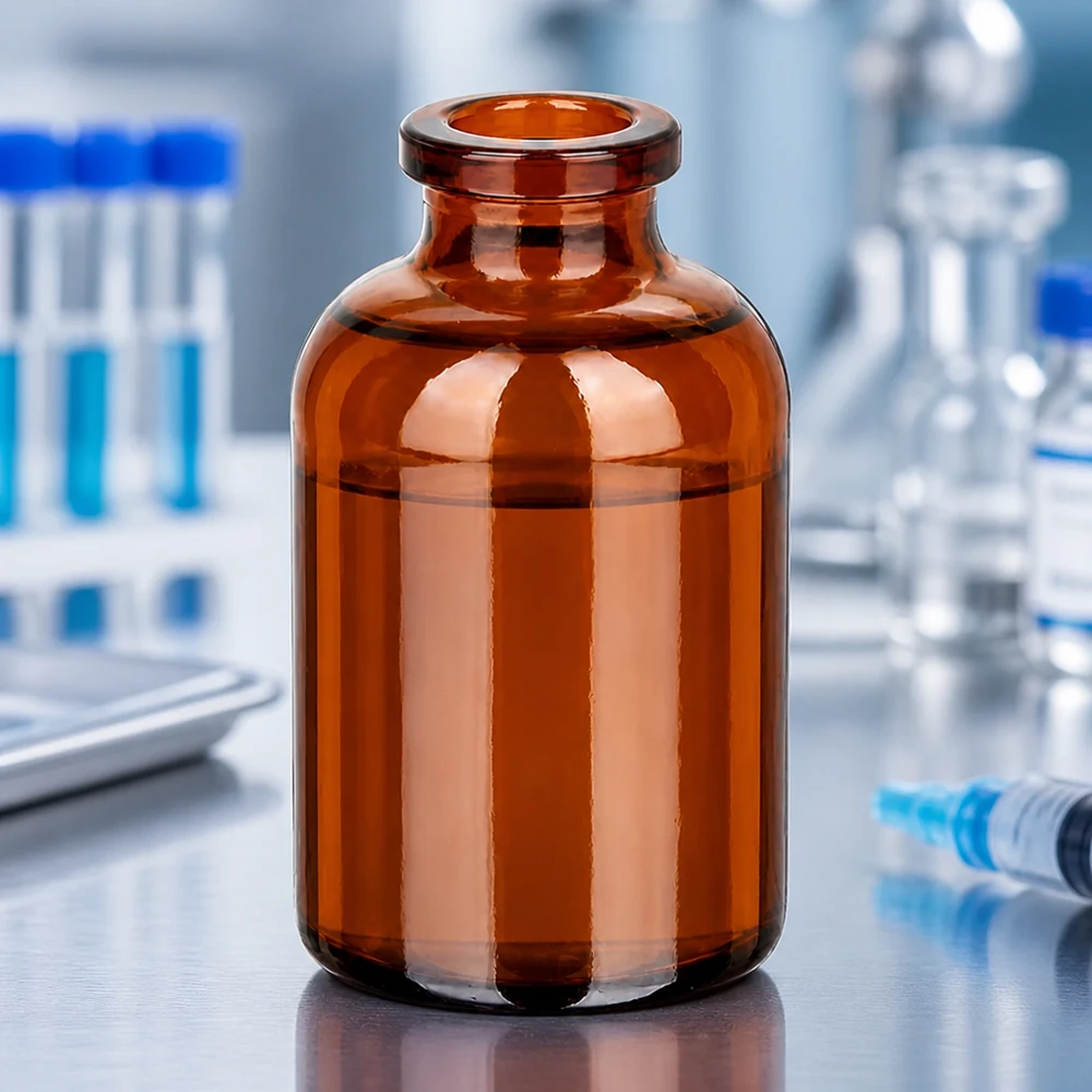 Frasco de injeção de vidro âmbar 30ml Bernsteinfarbene Injektionsflasche 30ml aus Typ-I-Glas für parenterale Arzneimittel