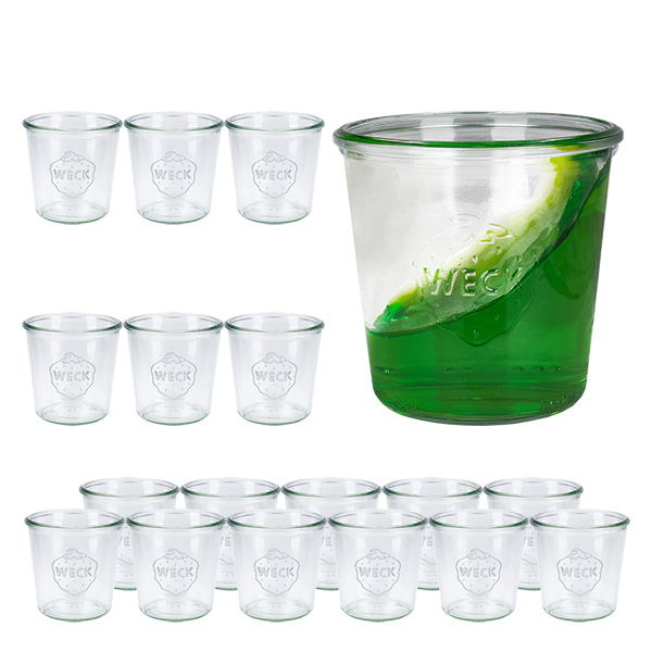Conjunto de 18 copos de vidro Weck jars 580ml