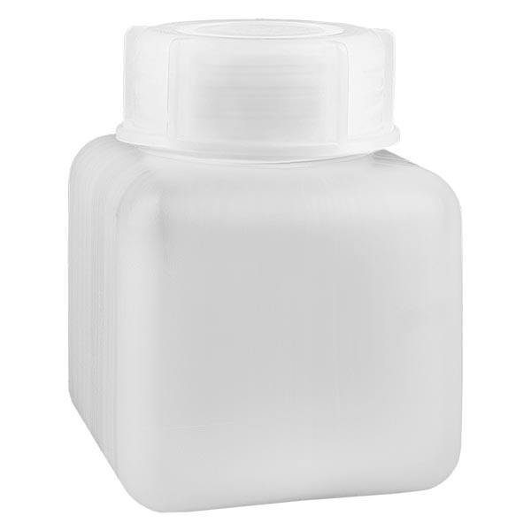 Frasco para produtos químicos 500ml, gargalo largo feito de PE-HD, cor natural