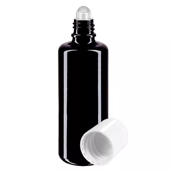 Frasco de farmácia viol 100ml tampa roll-on branca Frasco de farmácia viol 100ml tampa roll-on branca