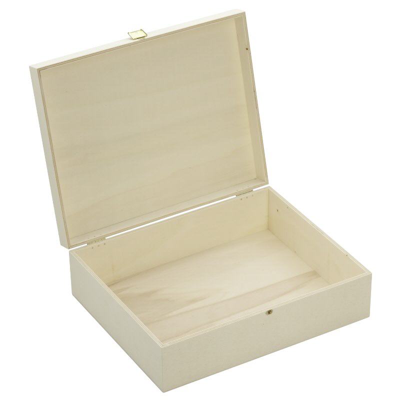 Caixa de madeira com tampa articulada 35x28x11cm Caixa de madeira com tampa articulada 35x28x11cm