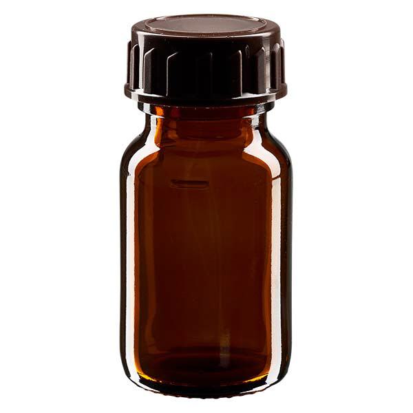 Frasco para medicamentos de 30ml castanho, com tampa castanha ApoGlas