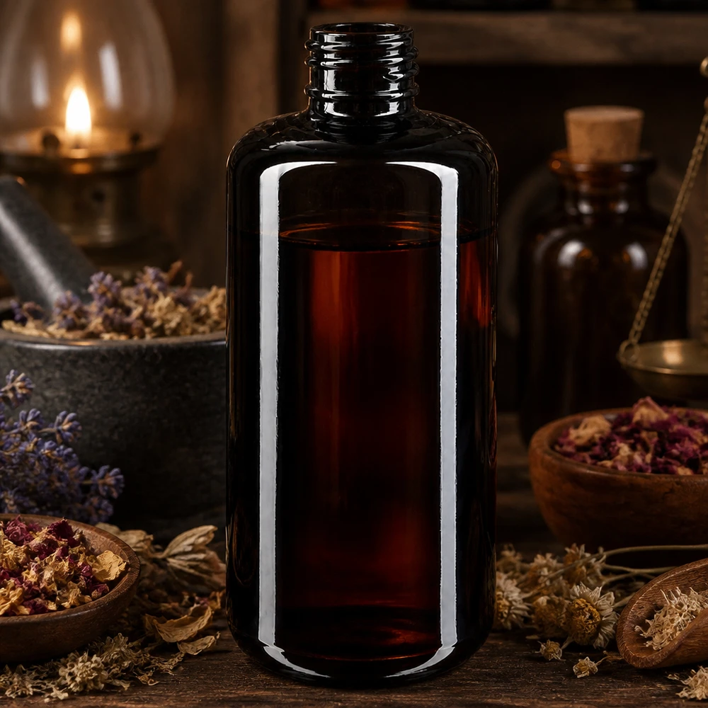 Frasco de cosméticos Draco de 200 ml com uma silhueta elegante e um luxuoso acabamento em vidro violeta
