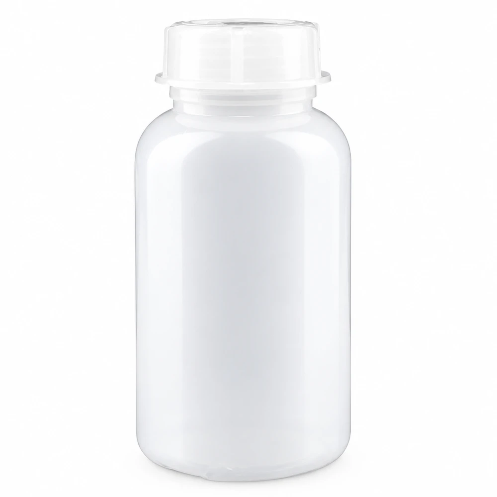 500ml Laborbehälter Weithals aus weißem Polyethylen mit dichtem Schraubverschluss für sichere Lagerung