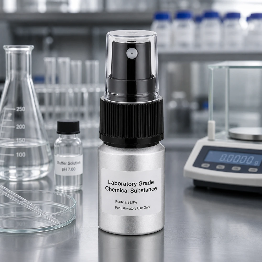 Frasco de alumínio polido de 10ml com atomizador Frasco de alumínio de 10 ml de qualidade laboratorial com atomizador para dosagem precisa de substâncias químicas