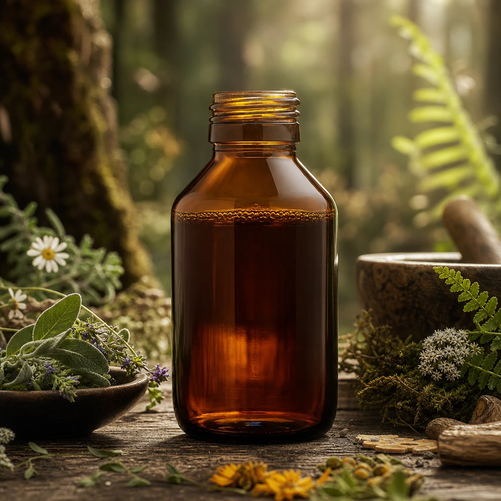 Frasco para medicamentos de 100 ml castanho, sem tampa PP28 ApoGlas Frasco de vidro castanho de 100 ml com rosca PP28 ideal para preparações homeopáticas e remédios naturais