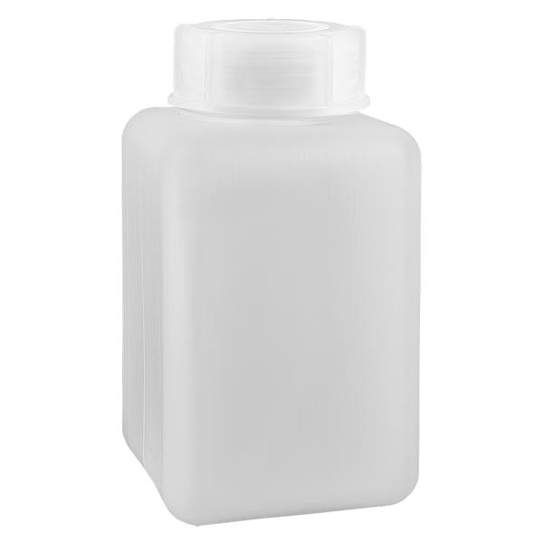 Frasco para produtos químicos 1000ml, gargalo largo em PE-HD, cor natural