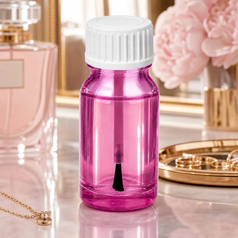 Frasco para pincéis de 10 ml em vidro transparente com tampa branca STD PurpleLine UT18/10