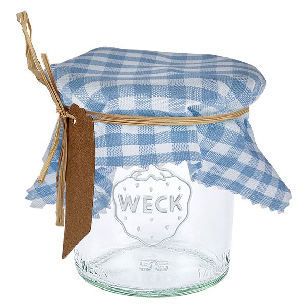 Pano para jóias em tecido azul claro axadrezado quadrado de 12 cm