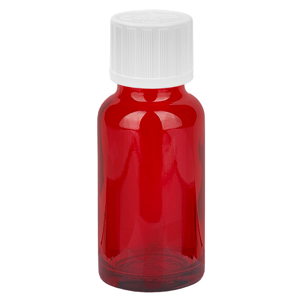 Frasco conta-gotas de 20ml 1,2mm branco com tampa standard resistente a crianças RedL. UT18/20 Frasco conta-gotas de 20ml 1,2mm branco com tampa standard resistente a crianças RedL. UT18/20