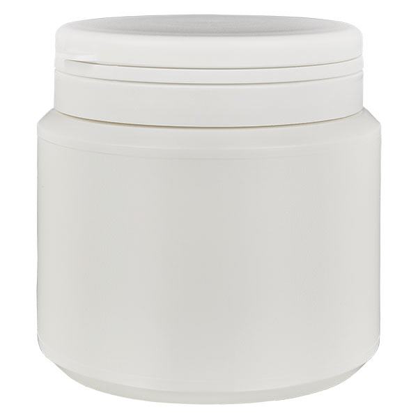 Caixa de cápsulas de 500 ml branca com fecho inviolável Jaycap branco Caixa de cápsulas de 500 ml branca com fecho inviolável Jaycap branco