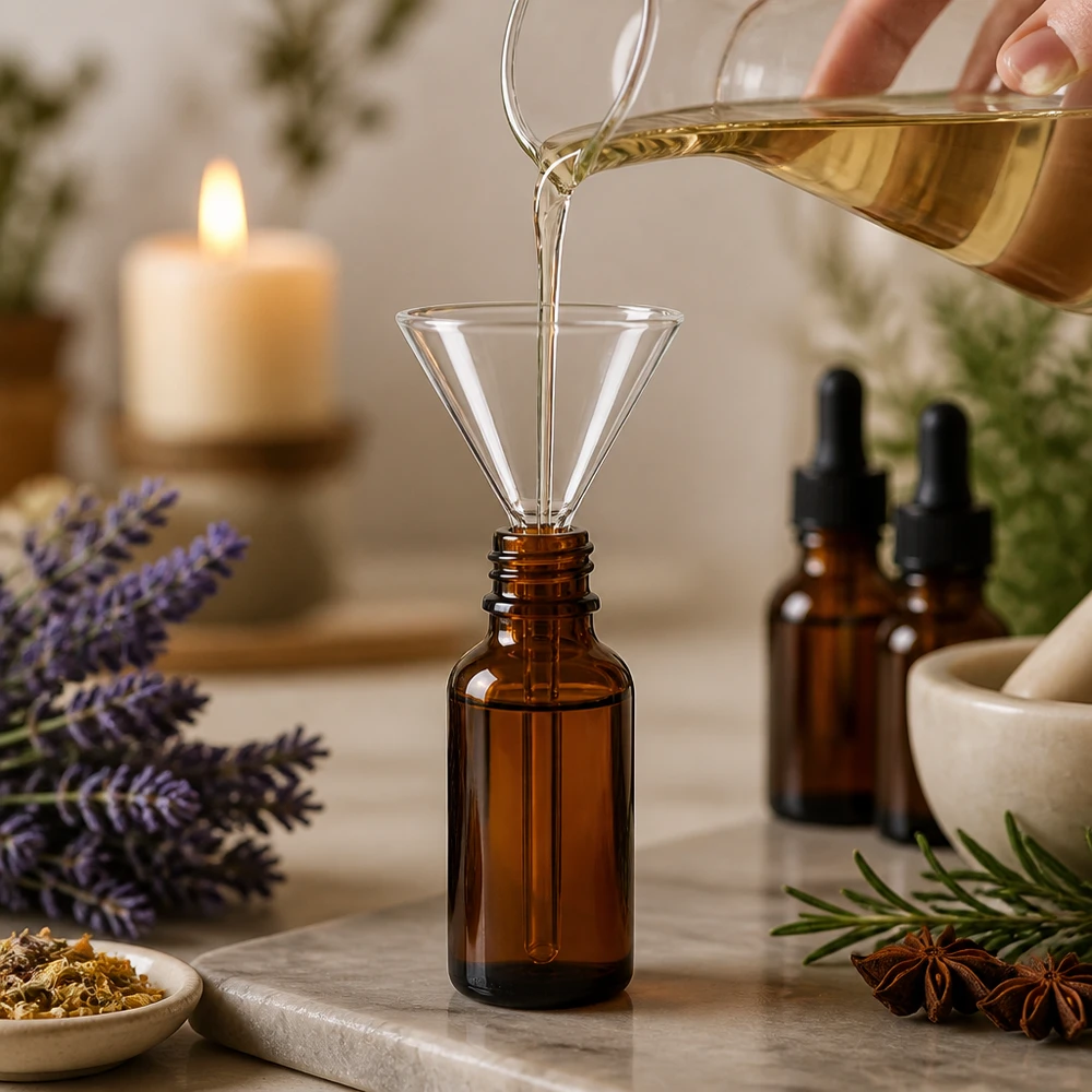 Funil ø100mm borosilicato ângulo 60 estilo curto Funil de vidro de precisão de 100 mm com haste curta para aplicações farmacêuticas e de aromaterapia