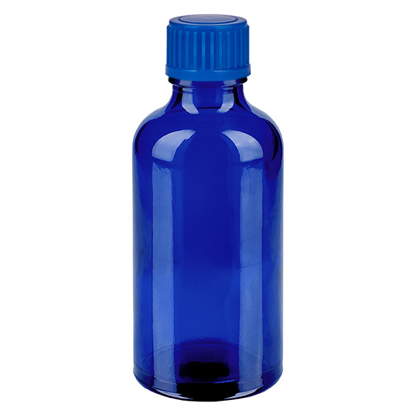 Frasco de 50ml com tampa de rosca de 11mm azul Standard BlueLine UT18/50