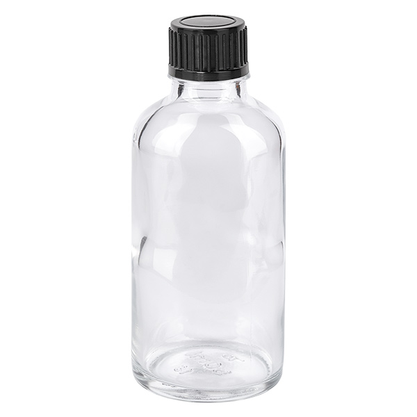 Frasco de 50 ml com tampa de rosca de 11 mm preta Standard ClearLine UT18/50