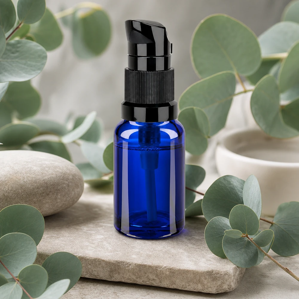 Frasco de vidro de 10 ml de alta qualidade com doseador para óleos essenciais e produtos de cuidado BlueLine UT18/10