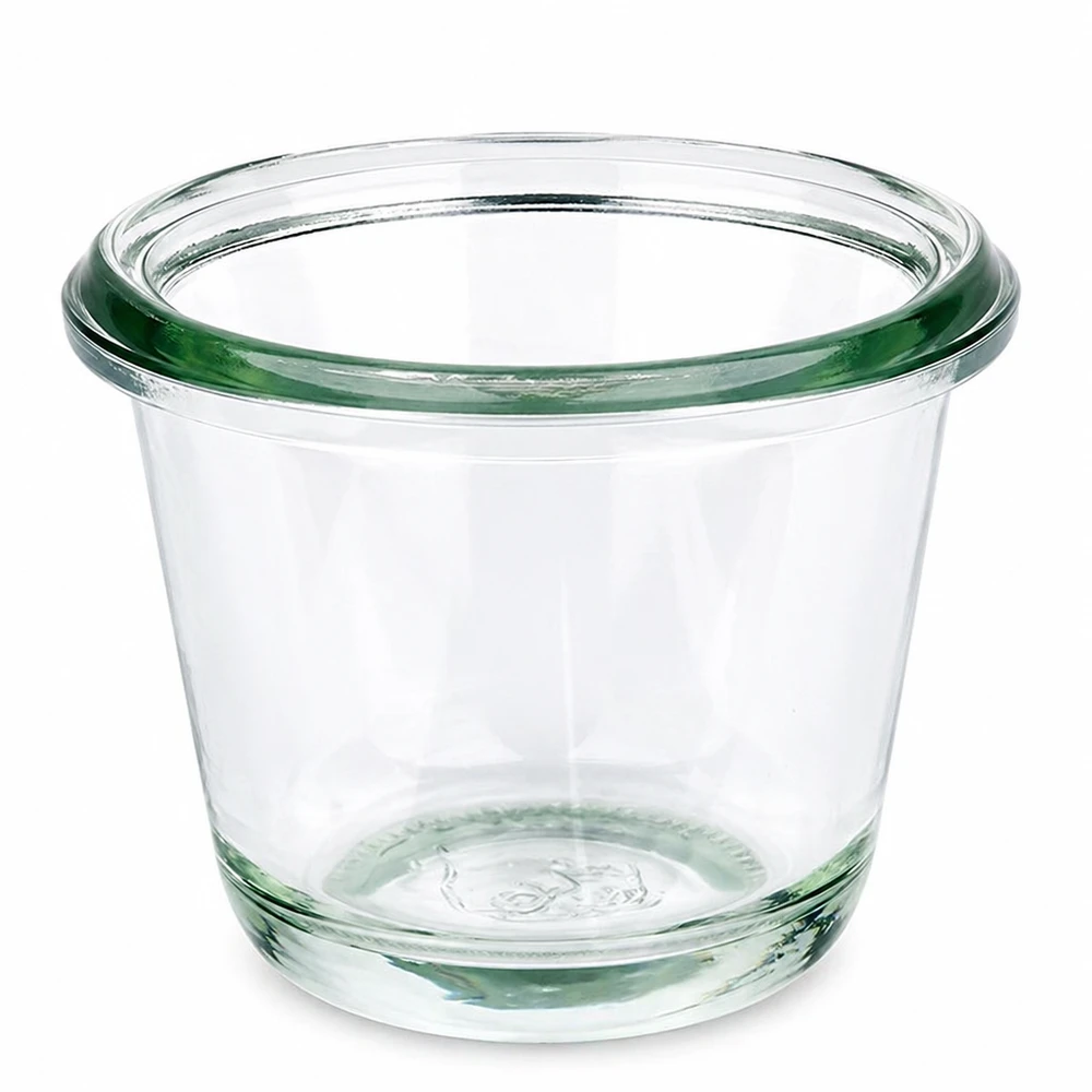 Frasco gourmet WECK RR60 vazio de 80 ml, em vidro transparente com rebordo com contas caraterístico para conservas e enlatados