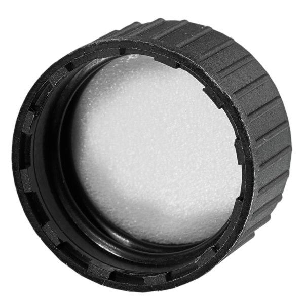 Tampa de rosca DIN22 preta com disco de vedação EPE