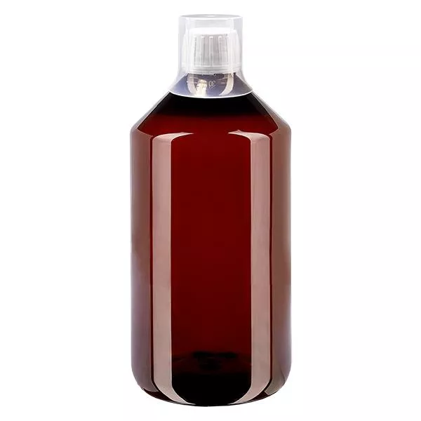 Frasco PET 750ml com tampa branca inviolável + copo Frasco PET 750ml com tampa branca inviolável + copo