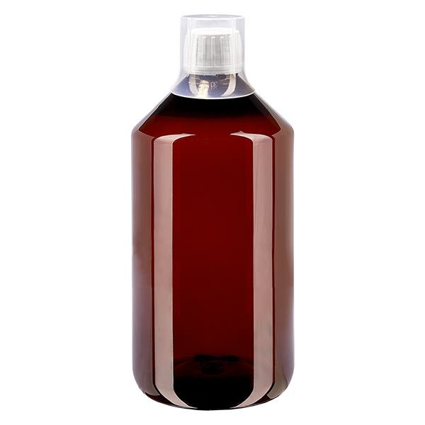 Frasco PET 750ml com tampa branca inviolável + copo Frasco PET 750ml com tampa branca inviolável + copo