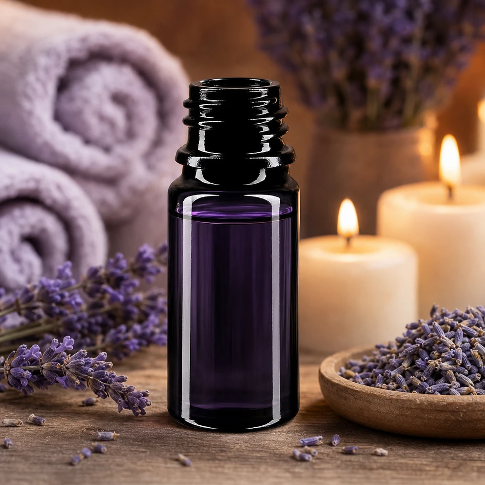 Frasco conta-gotas de vidro violeta de qualidade superior Orion 5ml - Proteção UV para uma conservação óptima dos óleos aromáticos