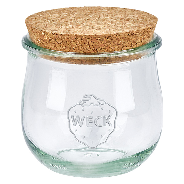 370ml Tulpenglas WECK RR80 mit Korken natur Frasco tulipa WECK 370ml RR80 com tampa de cortiça natural Frasco de conservação Frasco de armazenamento transparente