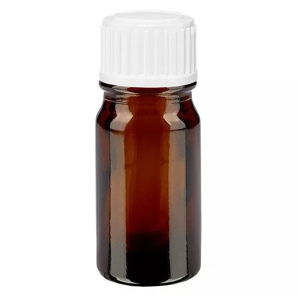 Frasco de farmácia castanho 5ml tampa de rosca branco-preto globules standard Frasco de farmácia castanho 5ml tampa de rosca branco-preto globules standard