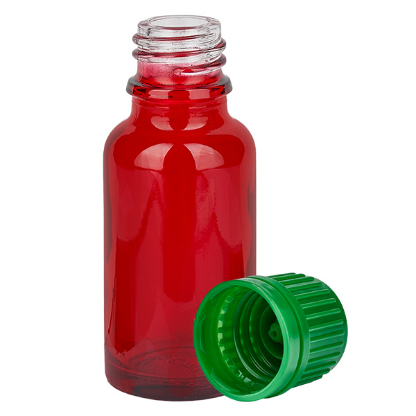 Frasco de 20 ml com tampa de rosca de 11 mm verde com fecho inviolável RedLine UT18/20 Frasco de 20 ml com tampa de rosca de 11 mm verde com fecho inviolável RedLine UT18/20