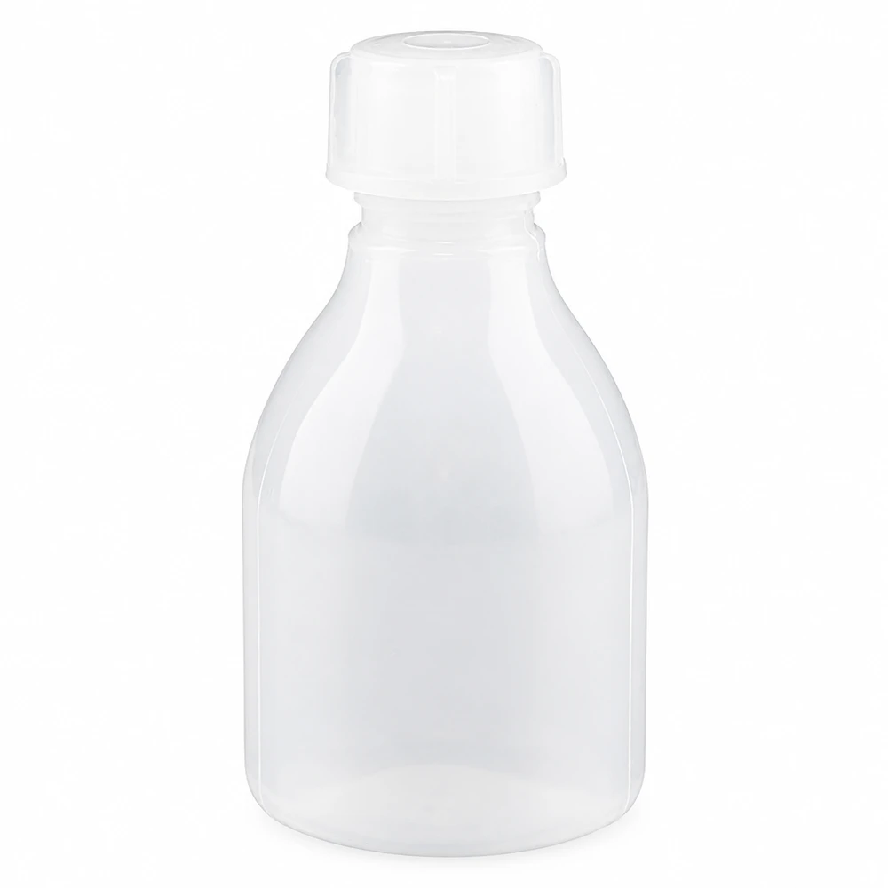 30ml Schraubflasche, Enghals Laborflasche Frasco de plástico branco de 30 ml, de gargalo estreito e com tampa de rosca, para laboratório